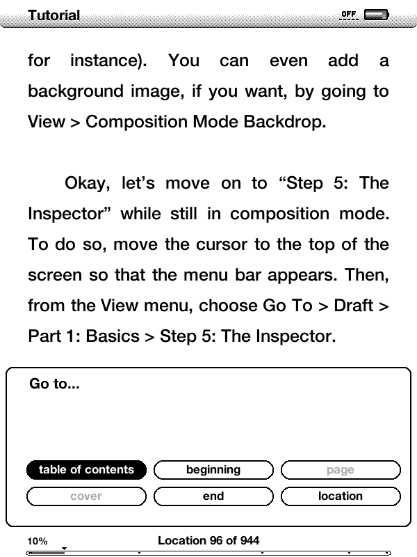 Ouvrir la Table des Matières sur Kindle in Tutoriel Scrivener by Keith Blount © gaelle kermen 2015