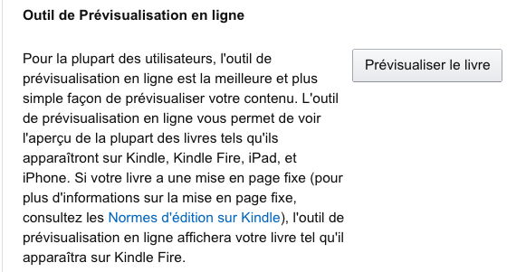 Amazon KDP outils de previsualisation
