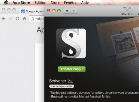 Achetez Scrivener sur Mac App Store