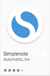 Simplenote pour noter les idées premières